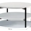 Stolik kawowy Kortala okrągły 80 cm biały mat z półką