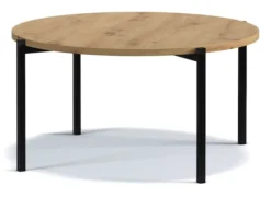 Stolik kawowy Kortala okrągły 80 cm dąb artisan niski