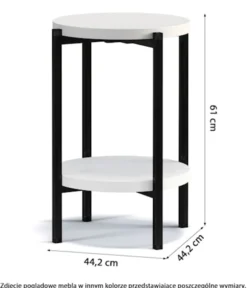 Stolik kawowy Kortala okrągły 40 cm czarny mat wysoki