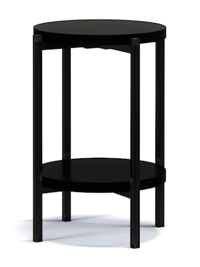 Stolik kawowy Kortala okrągły 40 cm czarny mat wysoki