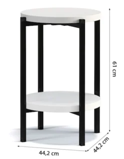 Stolik kawowy Kortala okrągły 40 cm biały mat wysoki