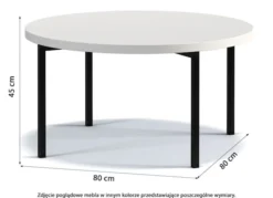 Stolik kawowy Kortala okrągły 80 cm czarny połysk