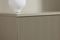 Stolik kawowy Lenox 80x40 cm beż piaskowy z ryflowaną podstawą