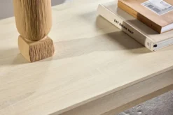 Stolik kawowy Lorren 100x50 cm dąb bielony z półką