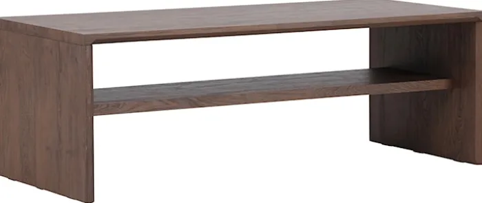 Stolik kawowy Lorren 100x50 cm mokka z półką