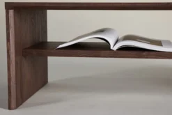 Stolik kawowy Lorren 100x50 cm mokka z półką