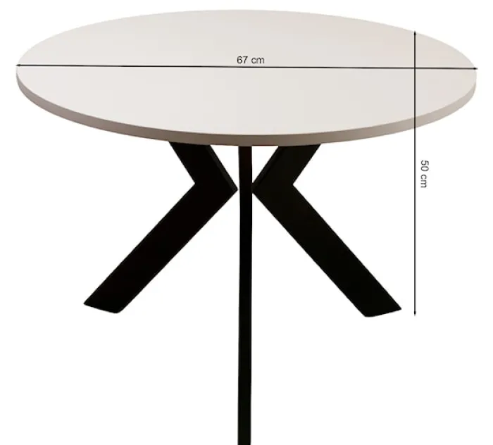 Stolik kawowy Loussly okrągły 67 cm czarny