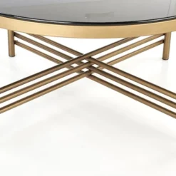 Stolik kawowy Marbella o średnicy 80 cm czarno - złoty