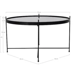 Stolik kawowy Marcolino średnica 70 cm czarny