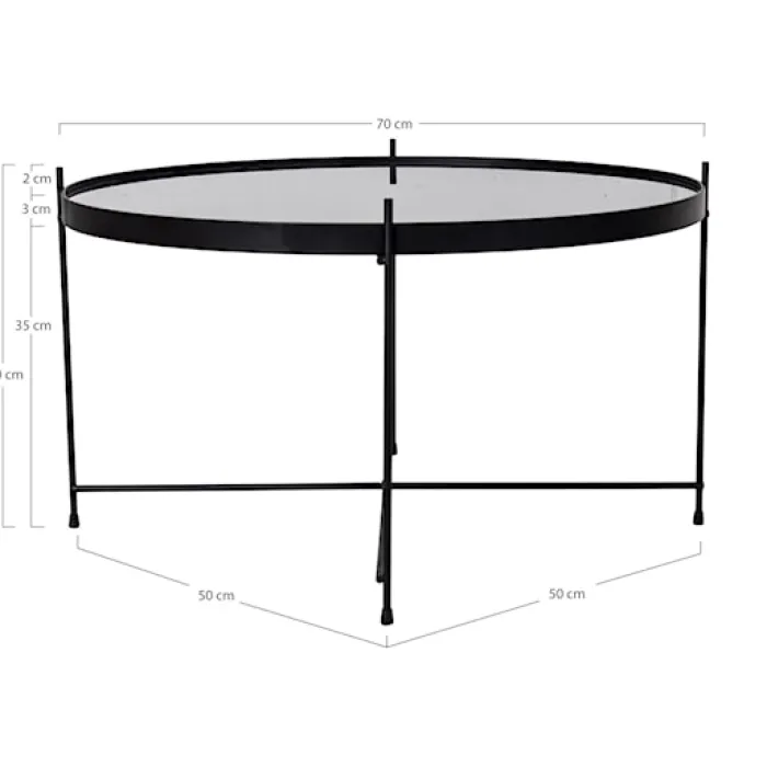 Stolik kawowy Marcolino średnica 70 cm czarny