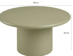Stolik kawowy Nagano okrągły 80 cm zielony mat