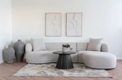 Stolik kawowy Nenters okrągły 70 cm dąb czarny fornir