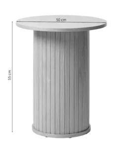Stolik kawowy okrągły Gativel 50 cm lamele dąb palony