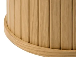 Stolik kawowy okrągły Gativel 50 cm lamele dąb naturalny
