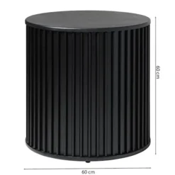 Stolik kawowy Ovitties okrągły 60 cm czarne lamele