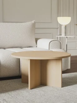 Stolik kawowy Ovo okrągły 76 cm Dąb Lindberg