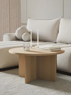 Stolik kawowy Ovo okrągły 76 cm Dąb Lindberg