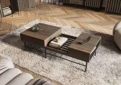 Stolik kawowy Piemonte 134x60 cm Jesion portland/czarny