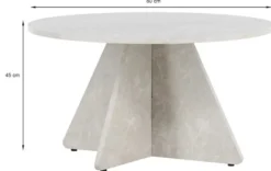 Stolik kawowy Quishly okrągły 80 cm szarobeżowy