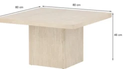 Stolik kawowy Qvart kwadratowy 80 cm trawertyn
