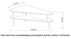 Stolik kawowy Rinnili Czarny grafit/Captains Deck