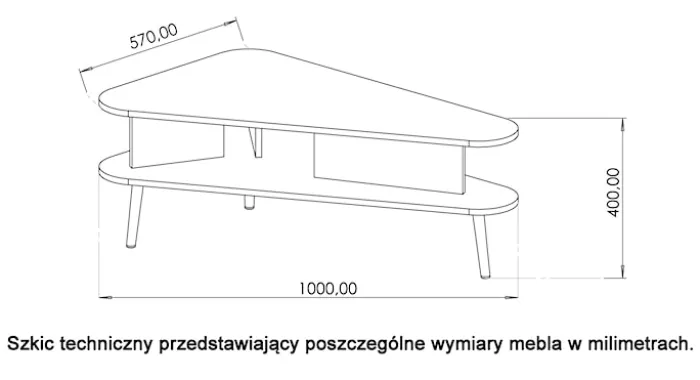 Stolik kawowy Rinnili Czarny grafit/Captains Deck