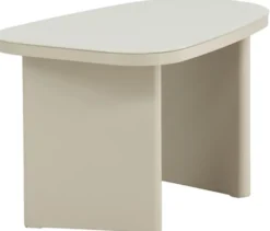 Stolik kawowy Ritony 70x45 cm beżowy ze szklanym blatem