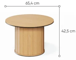 Stolik kawowy Rotto z ryflami okrągły 66 cm dąb vincenza