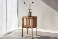 Stolik kawowy Rubbo okrągły 45 cm jasne drewno