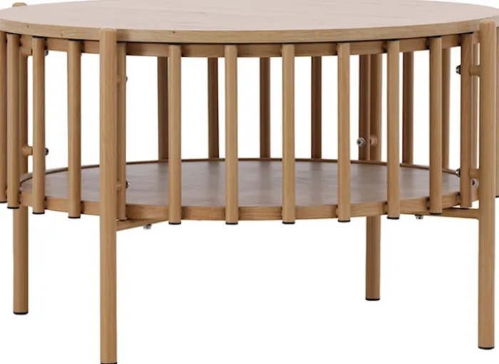 Stolik kawowy Rubbo okrągły 80 cm jasne drewno