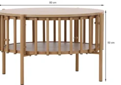 Stolik kawowy Rubbo okrągły 80 cm jasne drewno