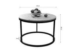 Stolik kawowy Sabello okrągły 60 cm czarny mat
