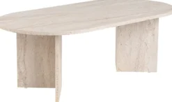Stolik kawowy Sable owalny blat 119x60 cm trawertyn
