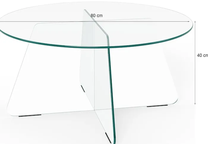 Stolik kawowy Samos średnica 80 cm brązowy szklany
