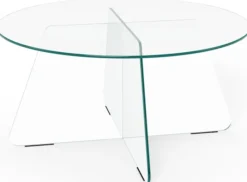 Stolik kawowy Samos średnica 80 cm transparentny szklany