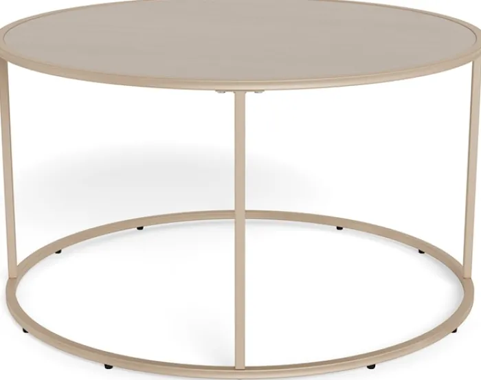 Stolik kawowy Seaford średnica 80 cm beżowy