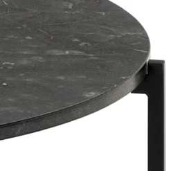 Stolik kawowy Shility 70x70 cm czarny marmur