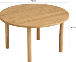 Stolik kawowy Terizes okrągły 70 cm dąb naturalny