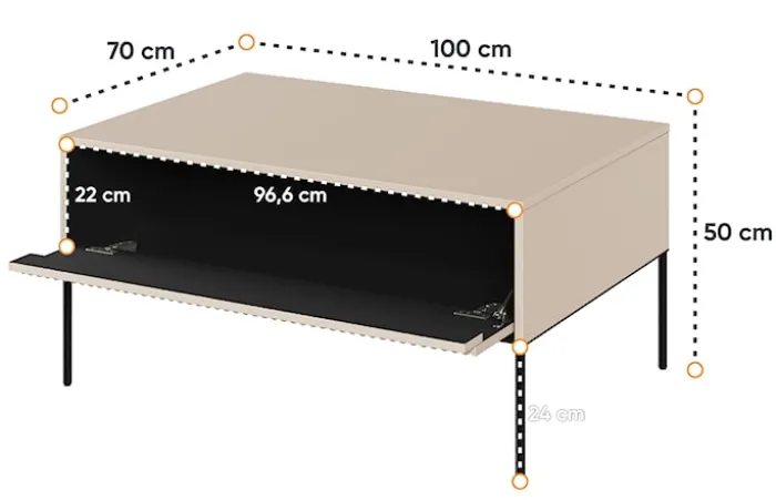 Stolik kawowy Trend 100 cm Beżowy
