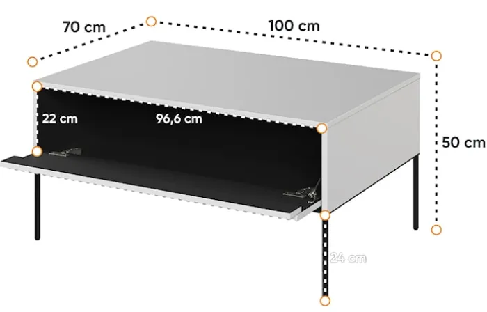Stolik kawowy Trend 100 cm Biały
