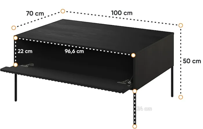 Stolik kawowy Trend 100 cm Czarny