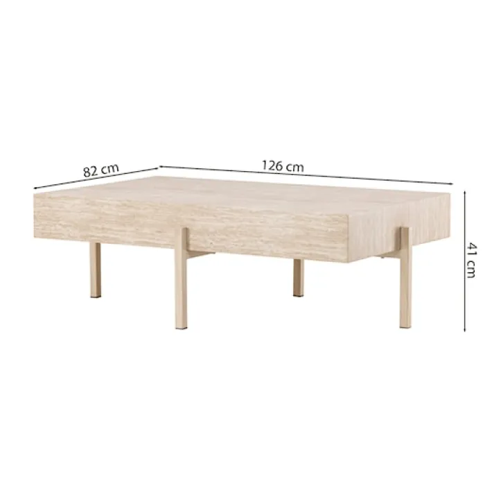 Stolik kawowy Vadholmen 126x82 cm bielony