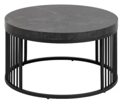 Stolik kawowy Velook okrągły 65x65 cm czarny marmur