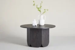 Stolik kawowy Veyla okrągły 80 cm dąb czarny