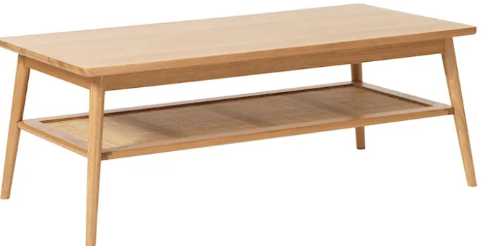 Stolik kawowy Visimmy 60x120 cm dąb/plecionka