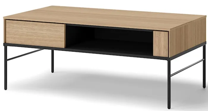 Stolik kawowy Visso z wnęką 110x60 cm dąb linearny