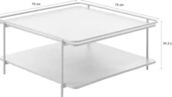 Stolik kawowy Yuba 75x75 cm z półką brązowy