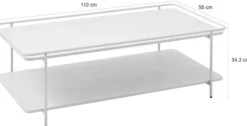 Stolik kawowy Yuba 55x110 cm z półką kremowy