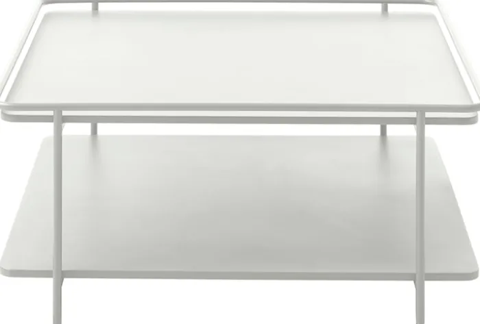 Stolik kawowy Yuba 75x75 cm z półką kremowy