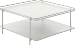 Stolik kawowy Yuba 75x75 cm z półką kremowy
